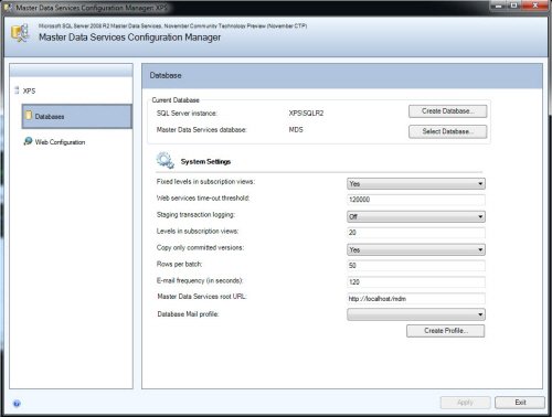SQL Server Master Data Services Configuration Manager.