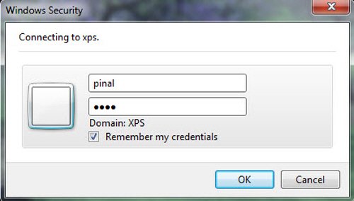 Windows security credential prompt.