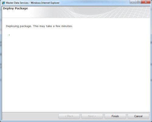 Deploying Master Data Services Package.