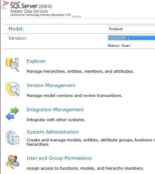 Sql server 2008 r2 home window.