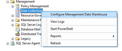 Configure Management Data Warehouse.