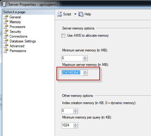 SQL SERVER - Minimum Maximum Memory - Server Memory Options