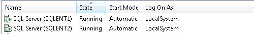 SQL server instance list.