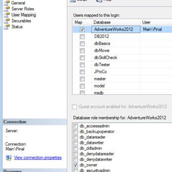 SQL Server role mappings.