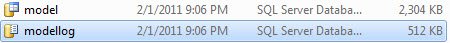 Model database log file grew too big.