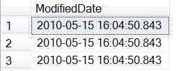 Table with modified date in cell.