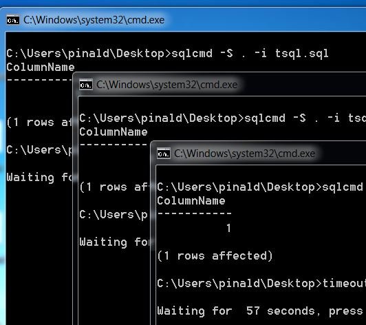 Sqlcmd.exe window.