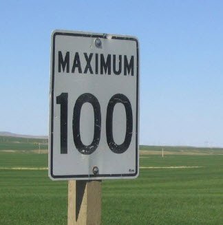 Maximum speed limit sign.