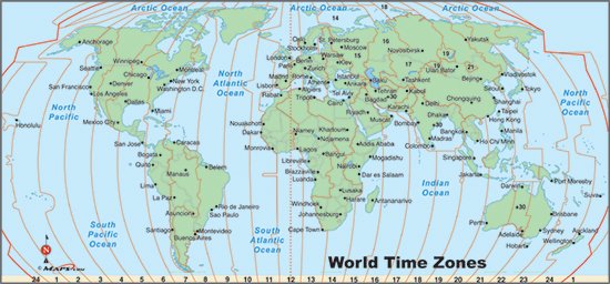 World Time Zones Map.