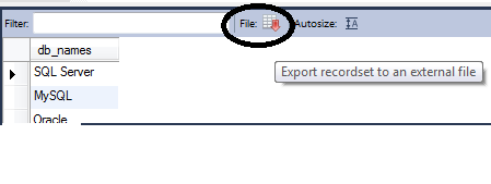 Export dialog box.