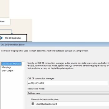 OleDb Destination Editor.