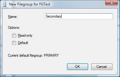 New Filegroup for FGTes.