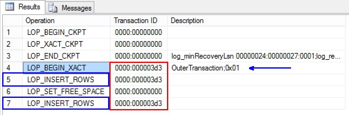Result set with selected rows.