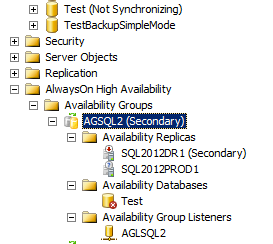 SQL Server AGSLS2 window.