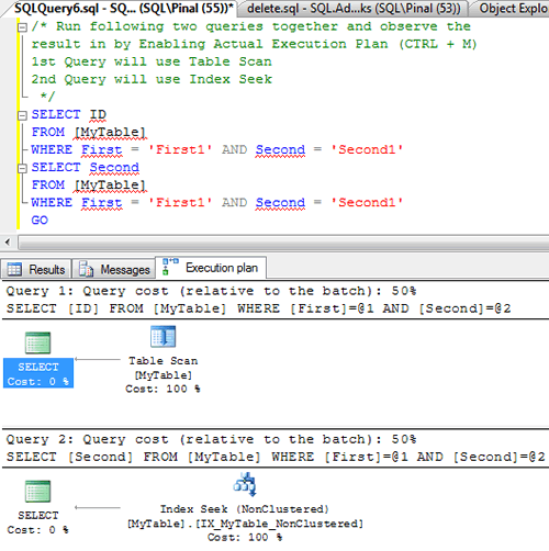 SQL Server Execution Plan window.