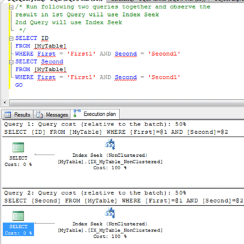 Execution plan with cost.