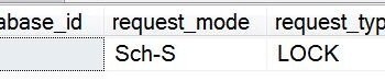 Sch-S' lock type in a SQL Server execution plan.