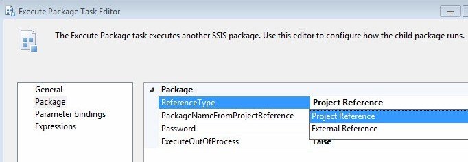 Execute Package Task Editor window.