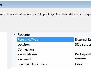 Execute Package Task Editor.