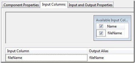 SSIS component properties.