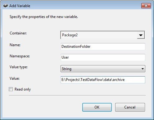 SQL Server - DestinationFolder Variable.