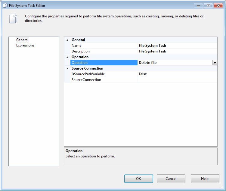 File System Task Editor.