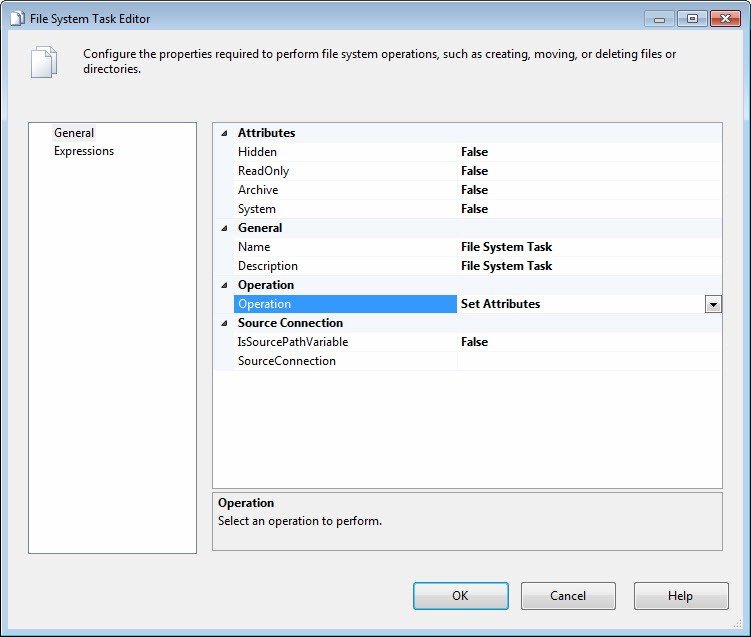 File System Task Editor.