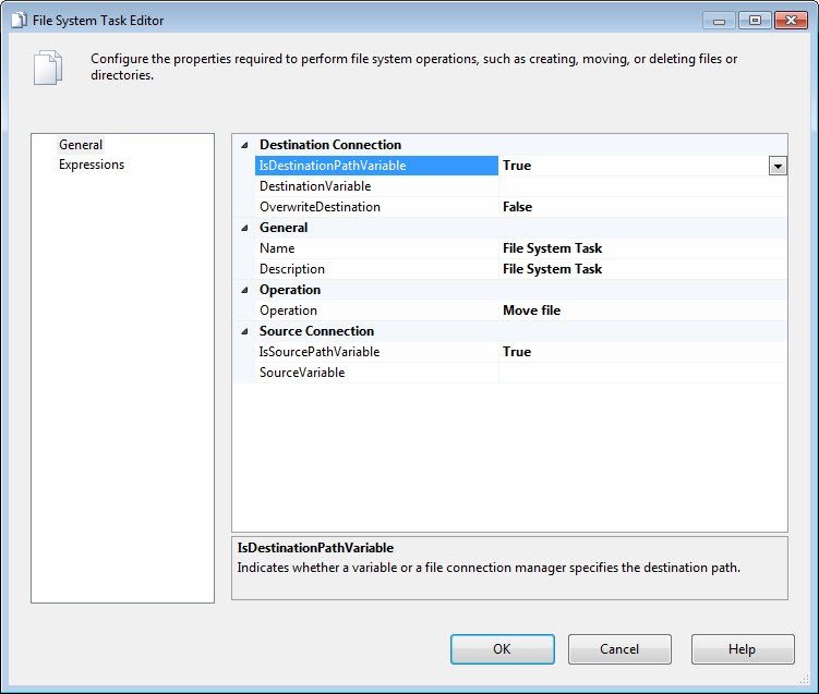 Destination Connection Dialog.