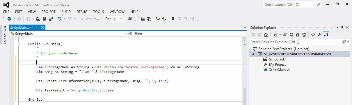 Visual Studio Script Main project.