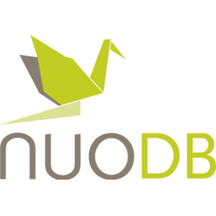 NuoDB logo with a green origami crane.