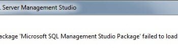 SQL Server Management Studio' error.