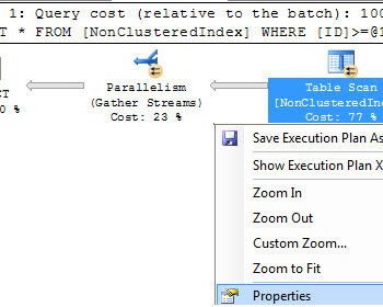 Execution Plan Properties.