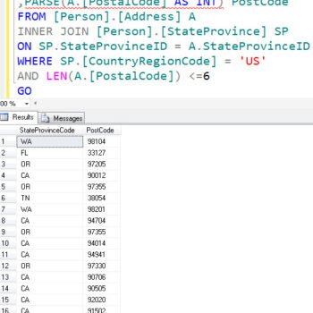 PostgreSQL SQL Query Result Window.