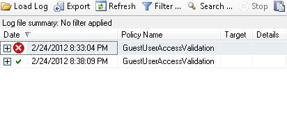 Error dialog showing date and time.