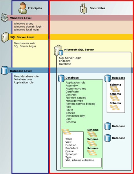Diagram showing SQL server architecture.