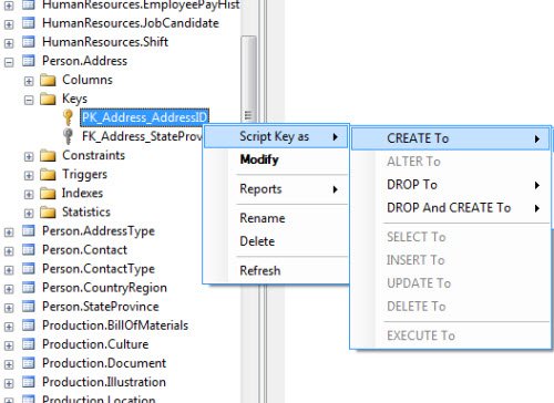 Generate primary and foreign keys.