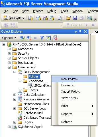 Policy Management window.