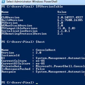 PowerShell Version Info.