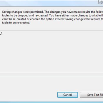 Saving changes dialog box.