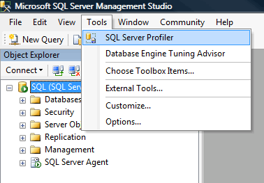 SQL Server Profiler.