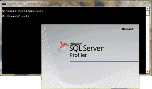SQL Server Profiler window.