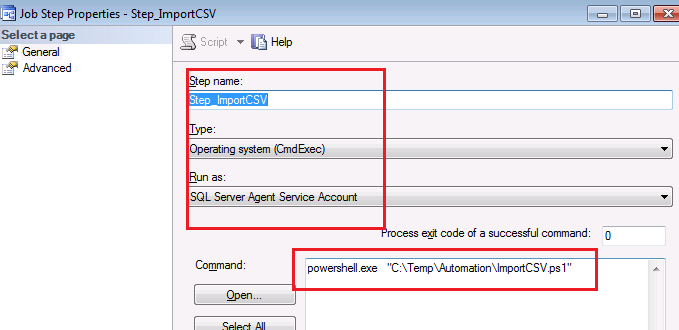 Importing csv into database using powershell.