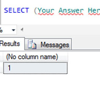 SQL query results with single message.