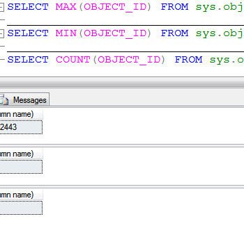 Results window in sql server management studio.