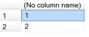 Union result with no column names.
