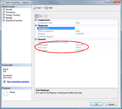 SQL Server Table Row Count.