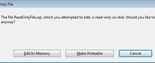 File open read only in SSMS.