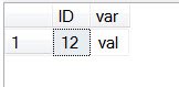 Id, var, val.