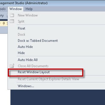 Reset Window Layout.