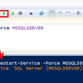 Restart-Service PowerShell command in Notepad++.